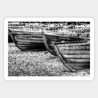 Derwentwater Wooden Rowing Boats Black And White Sticker